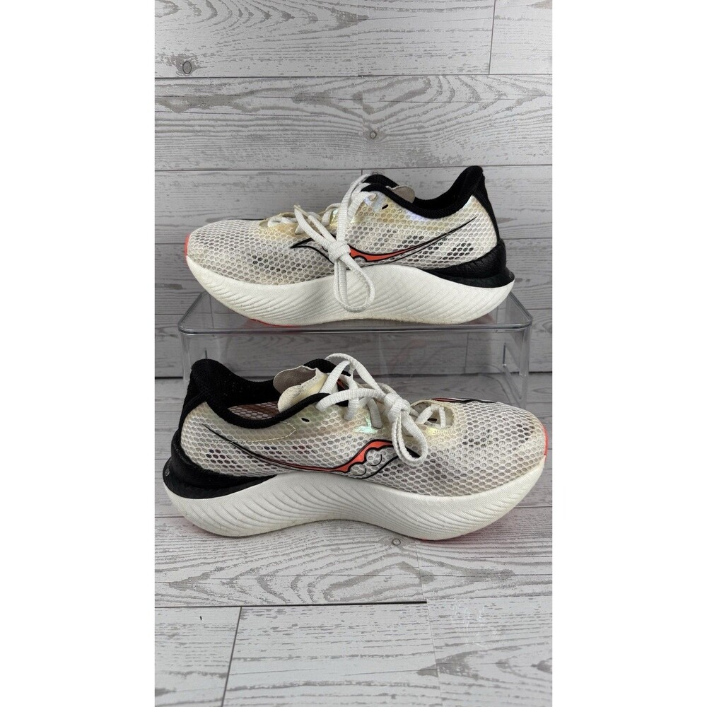 Saucony Endorphin Pro 3 White ViZiRed Women's size 7.5 Running Shoes #451 - Picture 2 of 6
